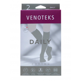 VENOTEKS Гольфы компрессионные Daily Cotton 2C157 2C157-L-black фото