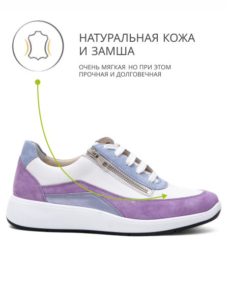 Solidus кроссовки женские, светло-серые Kalea, фиолетовый, белый, голубой 65019-K-80513 фото