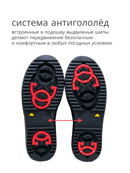 Dr.Spektor ботинки женские зимние,антигололед с шипами Серый глянец Ш0515-В/ПЛ-seriy-37 фото