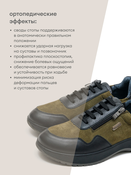 Dr.Spektor кроссовки женские ортопедические 25Б3370-В/К, Чёрный/Оливковый 25Б3370-В/К фото