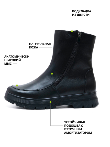 Dr.Spektor полусапоги женские зимние, 26Ш3945-К, Чёрный 26Ш3945-К фото