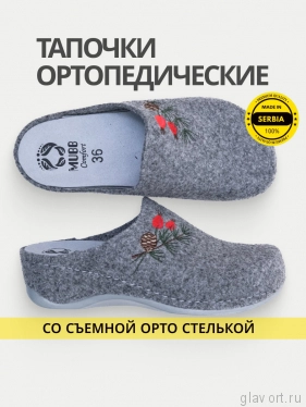 MUBB тапочки сабо женские, 706-11, серый с вышивкой "ветка хвои" 706-11-grey-42 фото