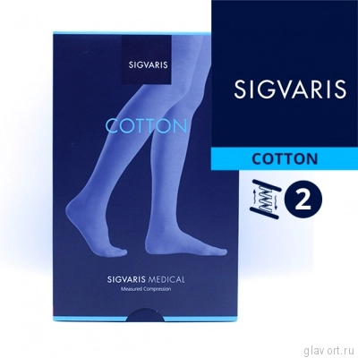 Чулки Sigvaris Cotton (2 класс) на резинке - для мужчин и для женщин CО2 фото