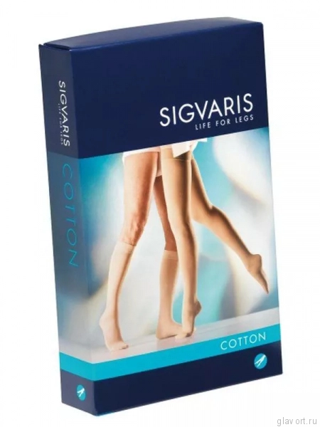 Гольфы Sigvaris Cotton (2 класс) с открытым мысом - для мужчин и для женщин CО2 фото