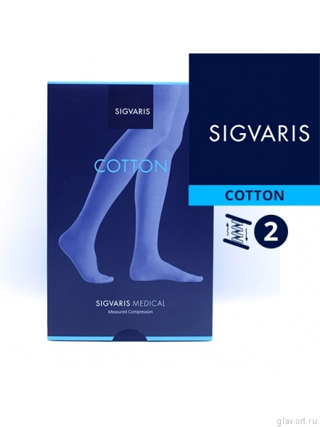 Чулки Sigvaris Cotton (2 класс) на резинке - для мужчин и для женщин CО2 фото