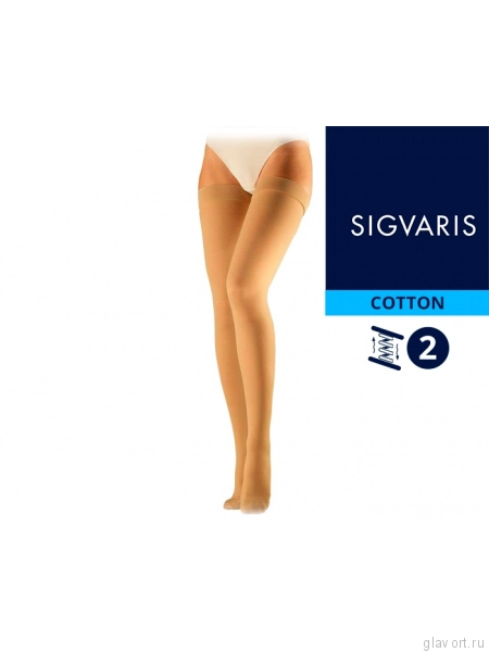 Чулки Sigvaris Cotton (2 класс) на резинке - для мужчин и для женщин CО2 фото