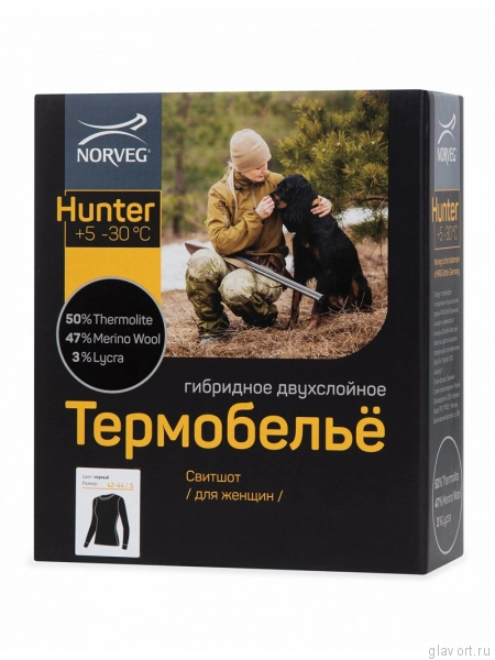 Футболка женская c круглым воротом NORVEG серии HUNTER 60F82CB6B0CFD фото