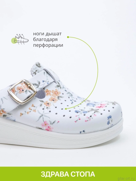 FRATELLI BABB сабо женские, D-06, белый/цветочный принт D-06-flower-38 фото