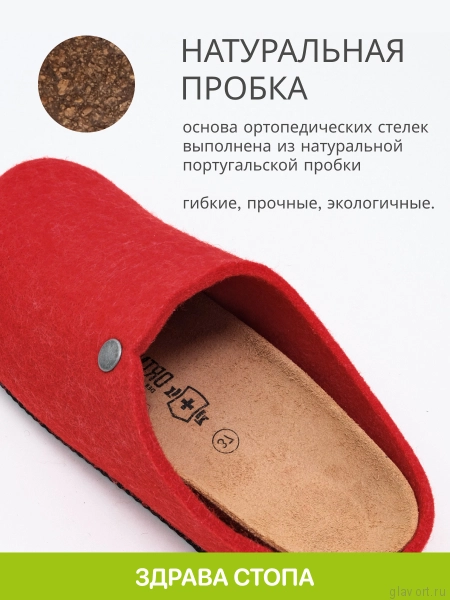 Ortmann Henna тапочки ортопедические, красный 12.38-red-38 фото