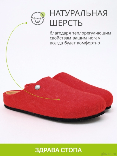Ortmann Henna тапочки ортопедические, красный 12.38-red-38 фото