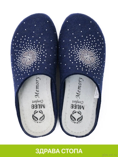 MUBB тапочки сабо женские, 285, синий/ метал. бисер 285-sin-41 фото