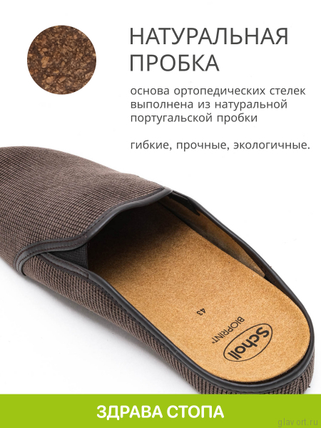SCHOLL FELCE тапочки мужские, темно-коричневый F309741019-45 фото