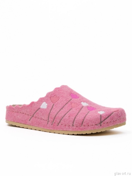 MUBB тапочки сабо женские, 8137-22, розовый ягодный с вышивкой тюльпаны 8137-22-pink-40 фото