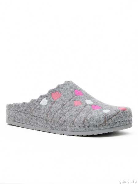 MUBB тапочки сабо женские, 8137-22, серый с вышивкой тюльпаны 8137-22-grey-38 фото