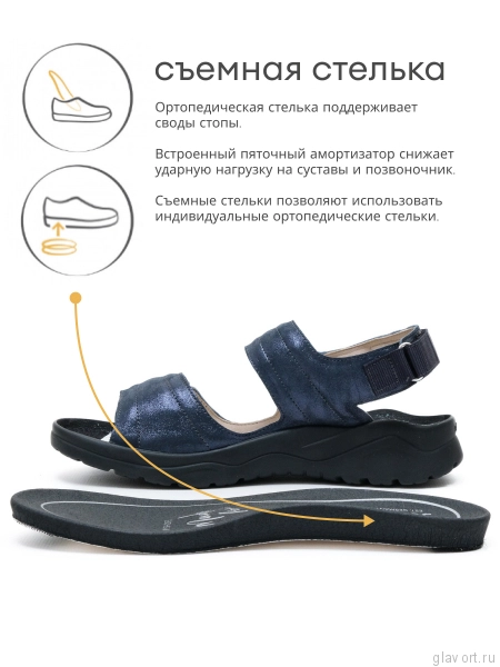Solidus сандалии женские ортопедические Special, синий 62216-H-20867-4-5 фото