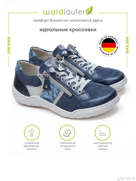 Waldlaufer кроссовки женские K-Milena, 612001-401693, синий 612001-401693-5 фото