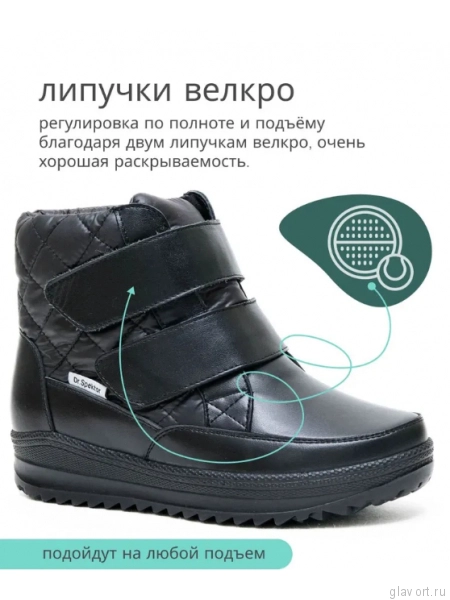 Dr.Spektor ботинки женские зимние, Ш0416-К/ПЛ, Чёрный глянец Ш0416-К/ПЛ-black-36 фото