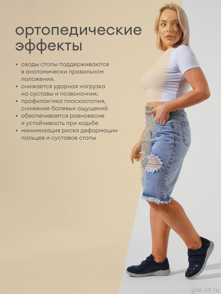 Solidus кроссовки женские ортопедические Julia, темно-синий 60509-K-80557-4-5 фото