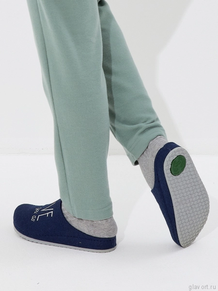 MUBB тапочки сабо женские, 8125-1-22, синий с вышивкой 8125-1-22-blue-41 фото