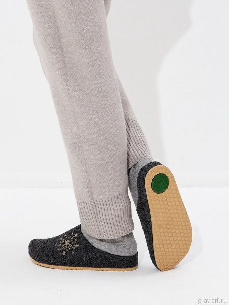 MUBB тапочки сабо женские, 8125-45, темно-серый с рельефной  вышивкой 8125-45-darkgrey-38 фото