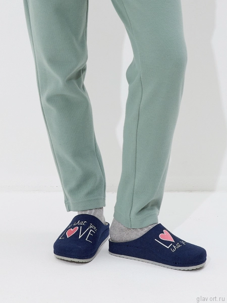 MUBB тапочки сабо женские, 8125-1-22, синий с вышивкой 8125-1-22-blue-41 фото