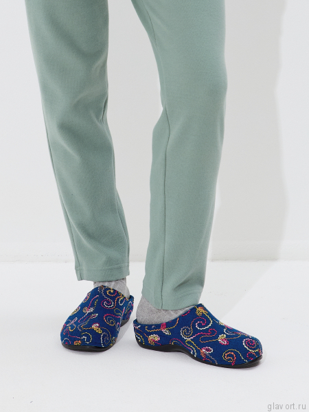 Berkemann DONATA тапочки-сабо ортопедические, синий/орнамент 01028-345-3-5 фото