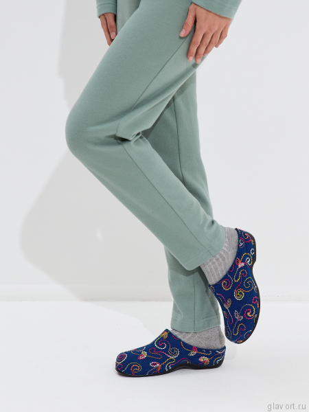 Berkemann DONATA тапочки-сабо ортопедические, синий/орнамент 01028-345-3-5 фото