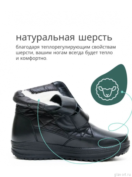 Dr.Spektor ботинки женские зимние, Ш0416-К/ПЛ, Чёрный глянец Ш0416-К/ПЛ-black-36 фото