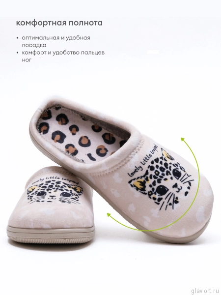 VESNA тапочки женские, 175, принт маленький леопард бежевый 175-catbeige-39 фото