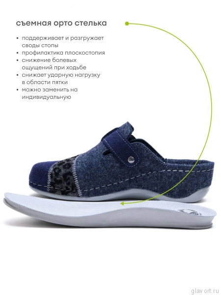 MUBB тапочки сабо женские, 759-1, синий мультиколор/ серый леопард 759-1-blue-36 фото