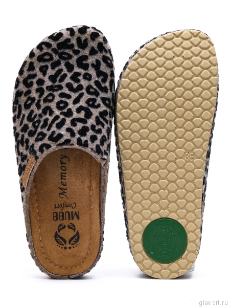 MUBB тапочки сабо женские, 8125-21, бежевый леопард 8125-21-leobeige-38 фото