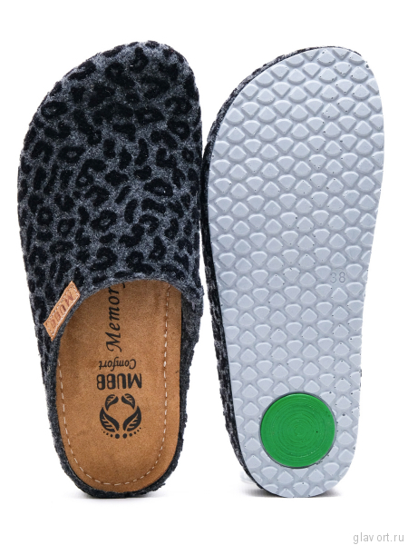 MUBB тапочки сабо женские, 8125-21, серый леопард 8125-21-leogrey-37 фото