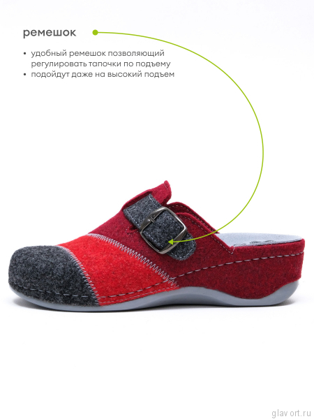 MUBB тапочки сабо женские, 759-1, красный мультиколор/ серый 759-1-red-36 фото