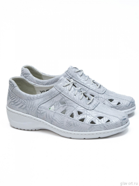 Waldlaufer туфли летние женские KYA, 607009-142150, Серебряный 607009-142150-5 фото