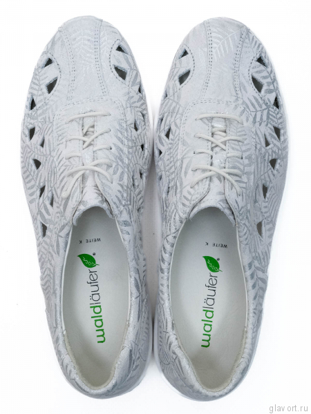 Waldlaufer туфли летние женские KYA, 607009-142150, Серебряный 607009-142150-5 фото