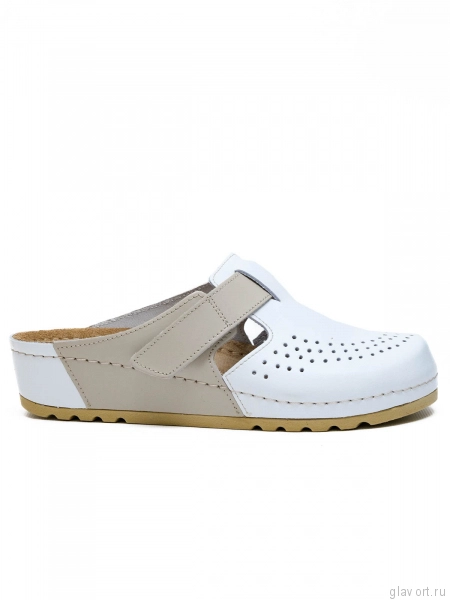 MUBB сабо женские, 8888, белый/бежевый 8888-whitebeige-37 фото