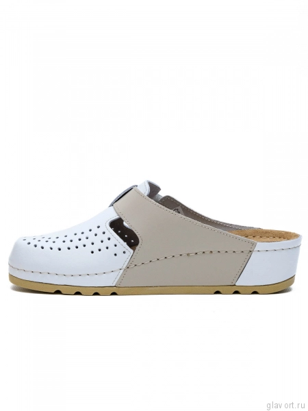 MUBB сабо женские, 8888, белый/бежевый 8888-whitebeige-37 фото