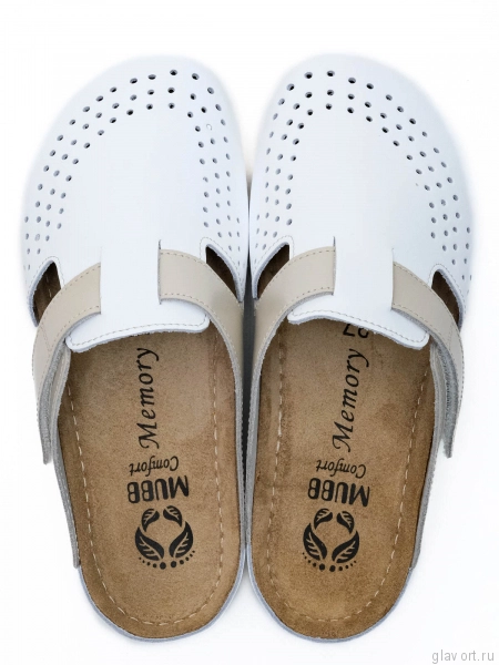 MUBB сабо женские, 8888, белый/бежевый 8888-whitebeige-37 фото