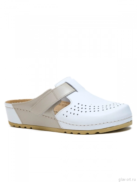 MUBB сабо женские, 8888, белый/бежевый 8888-whitebeige-37 фото