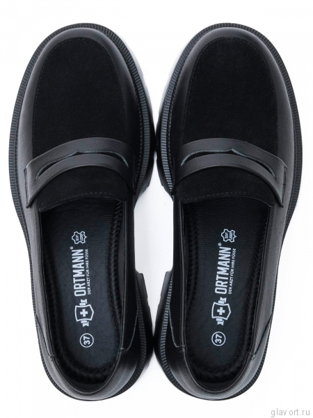 Ortmann лоферы ортопедические женские Glance, черный микс 19.44-blackmix-37 фото