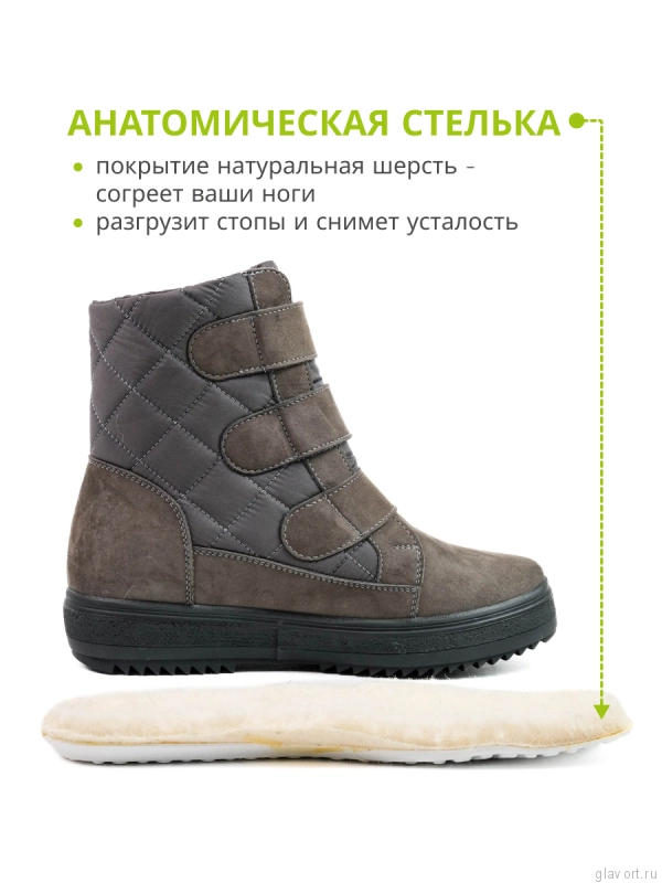 Dr.Spektor ботинки женские зимние антигололед с шипами Ш0514-Н/ПЛ-seriy-41 фото